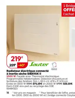Weldom SIBAYAK II Radiateur électrique connecté à inertie sèche offre