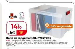 Weldom SUNDIS Boîte de rangement offre