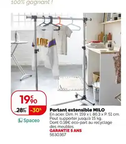 Weldom MILO Portant extensible offre