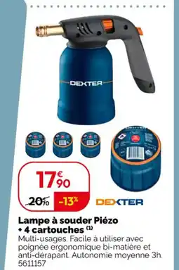 Weldom DEXTER Lampe à souder Piézo +4 cartouches offre