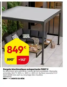 Weldom FIRST 2 Pergola bioclimatique autoportante offre