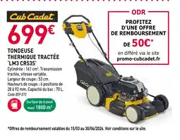 RAGT Jardin & Maison Tondeuse thermique tractée lm3 cr53s offre