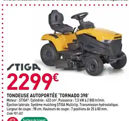 RAGT Jardin & Maison STIGA Tondeuse autoportée 'tornado 398 offre