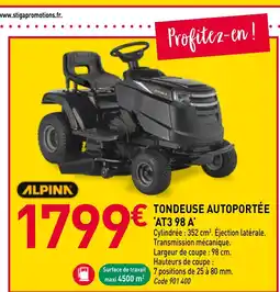 RAGT Jardin & Maison ALPINA autoportée at398a offre