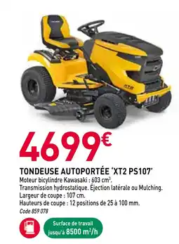 RAGT Jardin & Maison Tondeuse autoportée xt2 ps107 offre