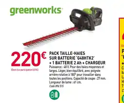 RAGT Jardin & Maison Pack taille-haies sur batterie g48htk2 + 1 batterie 2 ah + chargeur offre