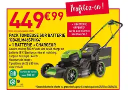 RAGT Jardin & Maison Pack tondeuse sur batterie gd48lm46spiik4 +1 batterie chargeur offre