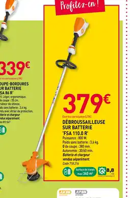 RAGT Jardin & Maison Débroussailleuse sur batterie fsc 110.0r offre