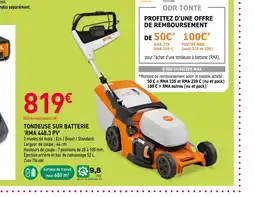 RAGT Jardin & Maison Tondeuse sur batterie rma 448.3 pv offre