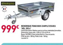 RAGT Jardin & Maison Remorque fond bois simple essieu hel 205.4 offre