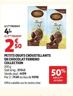 Auchan FERRERO COLLECTION Petits oeufs croustillants en chocolat offre
