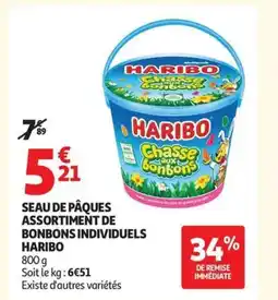 Auchan HARIBO Seau de pâques assortiment de bonbons individuels offre