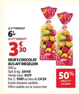 Auchan RIEGELEIN Oeufs chocolat aulait offre
