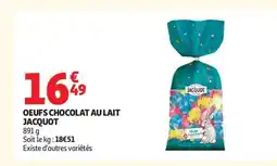 Auchan JACQUOT Oeufs chocolat au lait offre