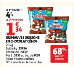 Auchan CÉMOI Guimauves oursons en chocolat offre