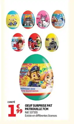Auchan Oeuf surprise pat patrouille offre