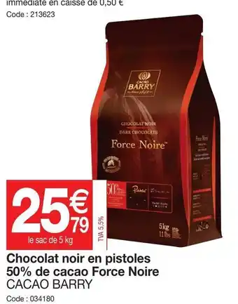 Promocash Chocolat Noir En Pistoles offre
