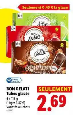 Lidl BON GELATI Tubes glacés offre
