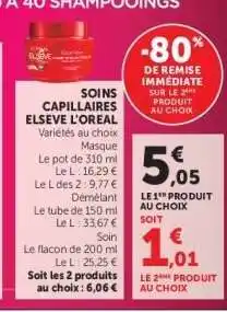 Hyper U SOINS CAPILLAIRES ELSEVE L'OREAL offre