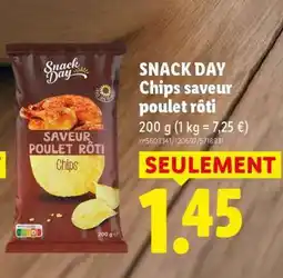 Lidl SNACK DAY Chips saveur poulet rôti offre