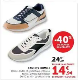 Super U BASKETS HOMME offre