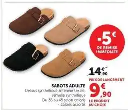 Super U SABOTS ADULTE offre