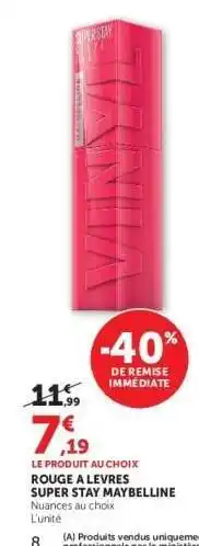 Hyper U ROUGE A LEVRES SUPER STAY MAYBELLINE offre