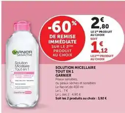 Hyper U Solution micellaire Tout en 1 GARNIER offre