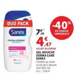Hyper U GEL DOUCHE DERMA CARE SANEX offre