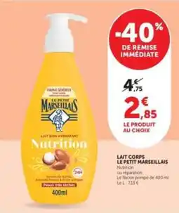 Hyper U Lait Corps Le Petit Marseillais offre