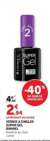 Hyper U Vernis à Ongles Super Gel Rimmel offre