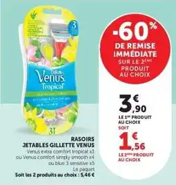 Hyper U RASOIRS JETABLES GILLETTE VENUS offre