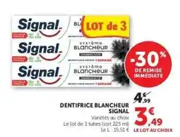 Hyper U Dentifrice Blancheur Signal offre
