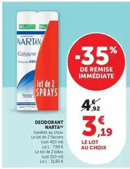 Hyper U Déodorant Narta offre