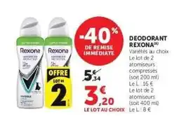 Hyper U DEODORANT REXONA offre