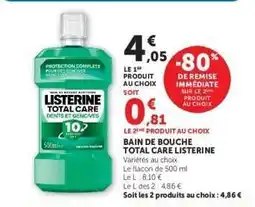 Hyper U BAIN DE BOUCHE TOTAL CARE LISTERINE offre