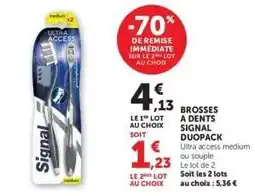Hyper U Brosses à dents Signal Duopack offre
