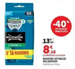 Hyper U RASOIRS JETABLES “WILKINSON” offre