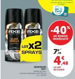 Hyper U DÉODORANT AXE offre