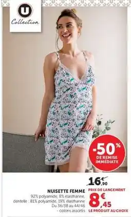 Hyper U Nuisette femme offre