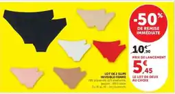 Hyper U Lot de 2 slips invisible femme offre