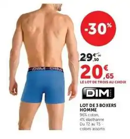 Hyper U LOT DE 3 BOXERS HOMME offre