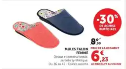 Hyper U Mules Talon Femme offre