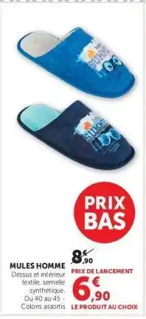 Hyper U Mules Homme offre