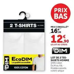 Hyper U Lot de 2 tee-shirts homme offre