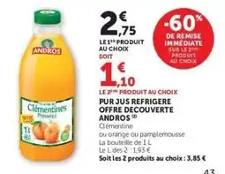 Hyper U Pur Jus Réfrigéré Offre Découverte Andros offre