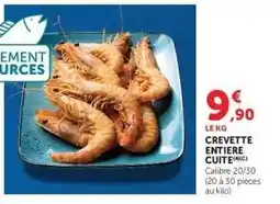 Hyper U CREVETTE ENTIERE CUITE offre