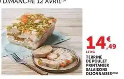 Hyper U TERRINE DE POULET PRINTANIER SALAISONS DIJONNAISES offre