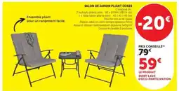 Hyper U SALON DE JARDIN PLIANT CORZÉ offre