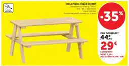 Hyper U Table Pique Nique enfant offre